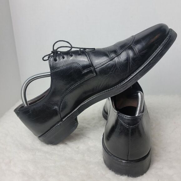 Allen Edmonds Belmont Mens Size 10 Black Leather Split Toe Oxfords Dress Shoes - Picture 4 of 10